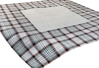 Vianočný gobelínový obrus na stôl Tartan béžový 90x90 cm Chenille IT025